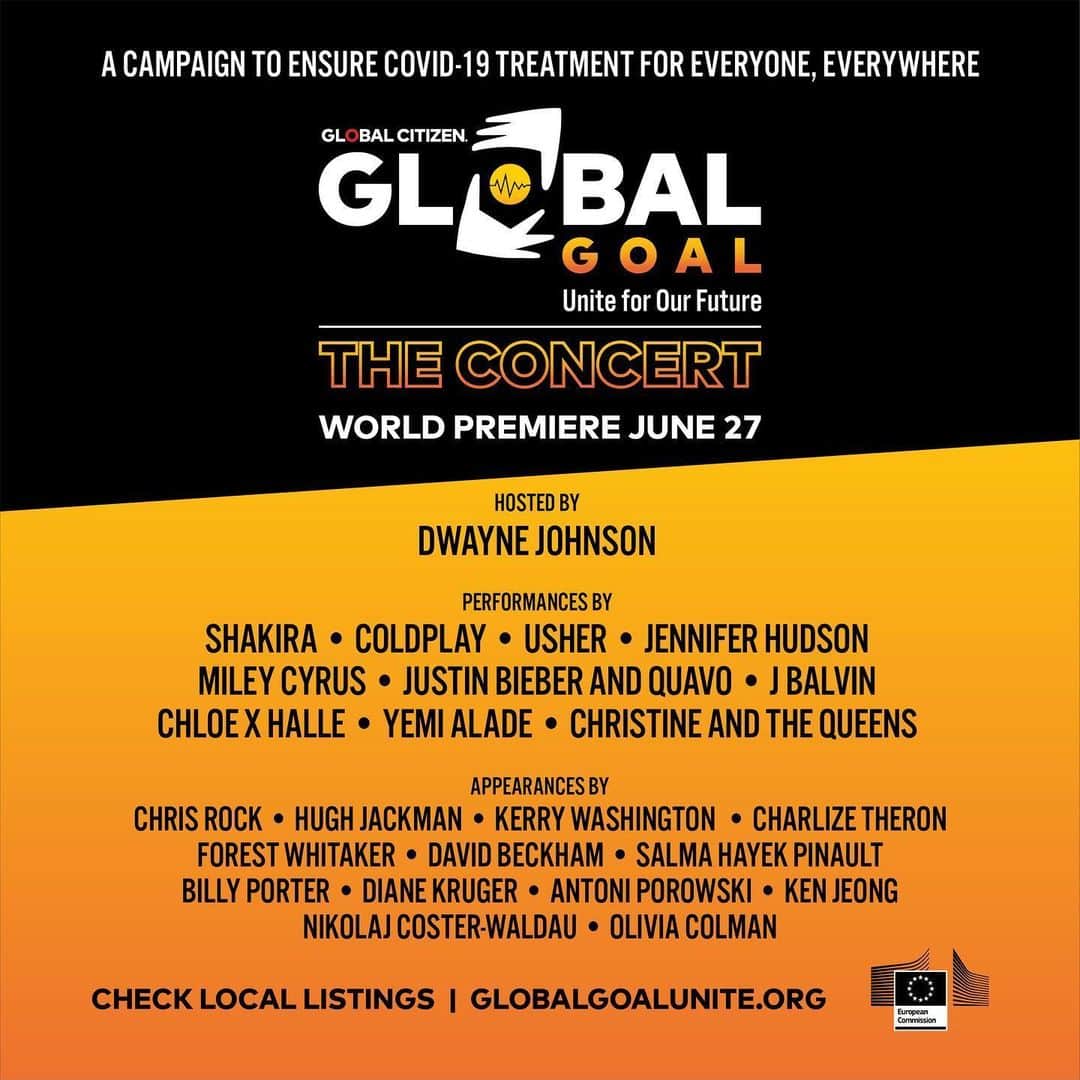Coldplayのインスタグラム：「On June 27, we’ll be part of the #GlobalGoalUnite For Our Future Concert to combat the disproportionate impact of COVID-19 on communities of colour by calling on world leaders to make testing, treatments & vaccines available to everyone, everywhere. #Equality @glblctzn」