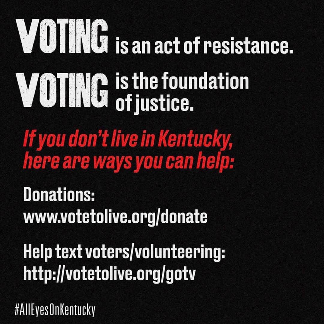 エレン・デジェネレスさんのインスタグラム写真 - (エレン・デジェネレスInstagram)「We have to make voting more accessible. Pay attention to what’s happening. Speak up. And VOTE. #AllEyesOnKentucky」6月23日 4時24分 - ellendegeneres
