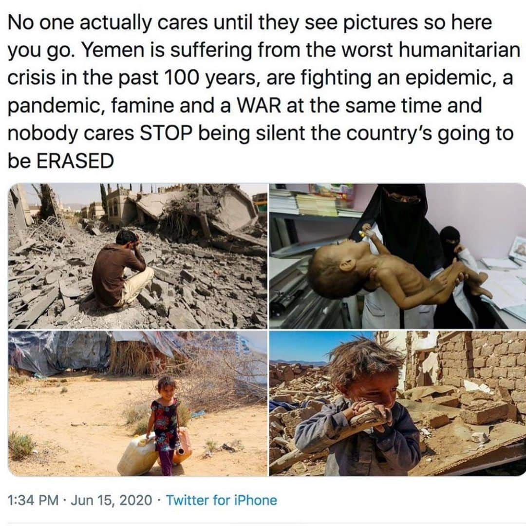 Inka Williamsさんのインスタグラム写真 - (Inka WilliamsInstagram)「I have posted about this on my story but really think it needs to be posted on here in case some dont know about this yet and incase more people out there can help. The Civil war in Yemen against Saudi Arabia started in 2015. Some of us knew, But again, most of us didn’t even know this was going on. In case you didn’t here you go:  In Yemen, a child is dying every 10 minutes. Not only are they faced with this Virus Pandemic (which has made their situation even worse) but they have been facing famine , clean water shortages as well as a Civil War since 2015. 2/3 of Yemeni don’t have access to clean water which has caused an Epidemic.  10 Journalists in Yemen tried to speak up about what is happening there and have been detained by the Huthi de facto authorities since the summer of 2015. They are being prosecuted with spying charges for peacefully exercising their right to freedom of expression. Over the course of their detention the men forcibly disappeared, held in intermittent incommunicado detention, were deprived of access to medical care and at least three of them were subjected to torture. After being held without charge or trial for four years, the first session was held in December 2019 after which the Specialized Criminal Court sentenced four out of the group of ten journalists to death in April 2020 . • Nations such as the United Kingdom and the United States support the Saudi Arabian-led intervention in Yemen primarily through arms sales and technical assistance. France had also made recent military sales to Saudi Arabia.  Its hard to know what associations to support and what the truth is in Politics. But i think its important that we help these people. We know they are struggling and @Karmagawa has set up a fundraiser that has already raised $300.000!!! Our Goal is to reach $ 500.000! Which will be going to trusted organizations. Hopefully this can contribute to helping the 80% of the country that is in a Humanitarian crisis. (Link in Bio)  Even if you can’t donate much, please share the @Karmagawa fundraiser with your followers and share this post and other posts/ information as you could reach someone that can donate and help ! #yemencrisis」6月23日 4時19分 - inkawilliams