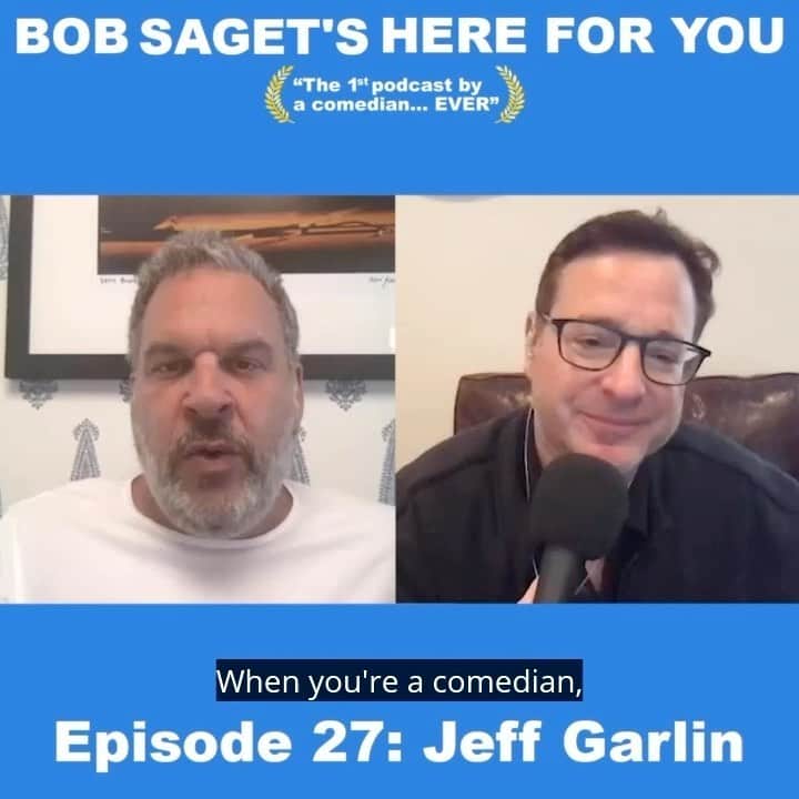 ボブ・サゲットのインスタグラム：「A wonderful conversation with my dear friend, @JeffGarlin on TODAY’S NEW Podcast, Episode 27, titled, “Jeff Garlin and Bob Talk About Comedy as a Calling.” I love this man. All of you know him as star of @thegoldbergsabc & @curbyourenthusiasm but also as the incredibly real and delightful Standup that he is. Subscribe for free and listen:  apple.co/bobsaget @applepodcasts @applemusic @itunes @studio71us @studio71uk @studio71fr @studio71it」
