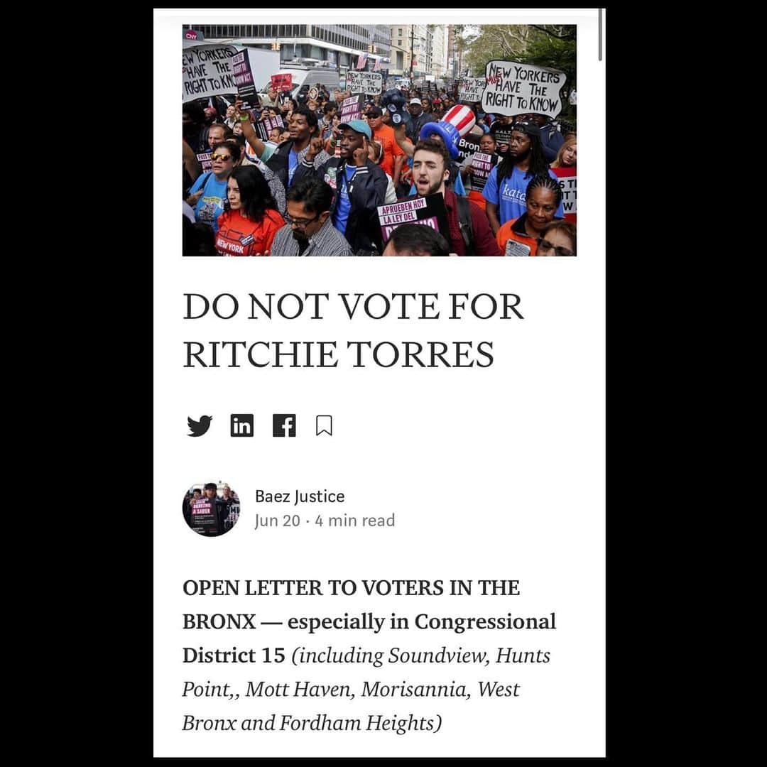 エブロ・ダーデンさんのインスタグラム写真 - (エブロ・ダーデンInstagram)「People in the #BX say #DONOTVOTEFORRitchieTorres .... go to VOTING.nyc」6月22日 20時04分 - oldmanebro