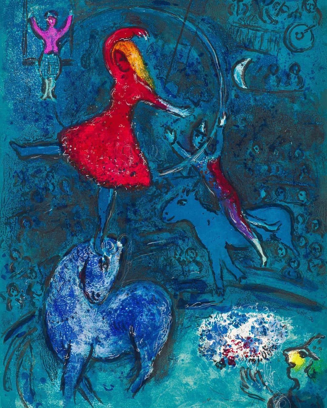 サザビーズさんのインスタグラム写真 - (サザビーズInstagram)「Roll up, roll up, and enter Chagall's fantastical circus tent 🎪  Chagall was captivated by the chaotic and colourful atmosphere of the circus, from when he would see the travelling acrobats as a child in Russia to his days in Paris sat in the audience sketching. Swipe for just some of the outlandish characters and the dream-like settings of his cirque portfolio from 1967.  Our online auction dedicated to the artist's colourful reverie opens for bidding at 2pm BST - visit our link in bio to see the works.  #SothebysPrints #MarcChagall #SothebysOnline」6月22日 20時05分 - sothebys