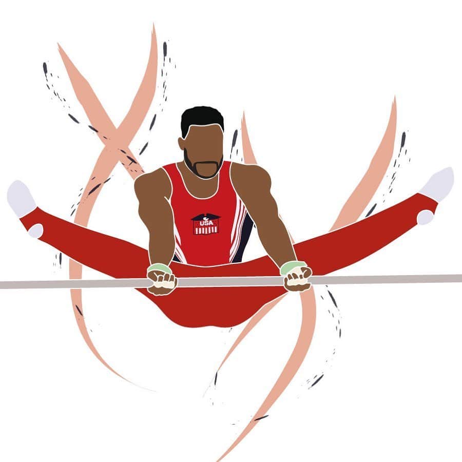 エミリー・チャンさんのインスタグラム写真 - (エミリー・チャンInstagram)「Marvin Kimble on High Bar @marvinkimble 🇺🇸 #gymnastics #illustration #marvinkimble #usa」6月22日 21時39分 - flipflytumble