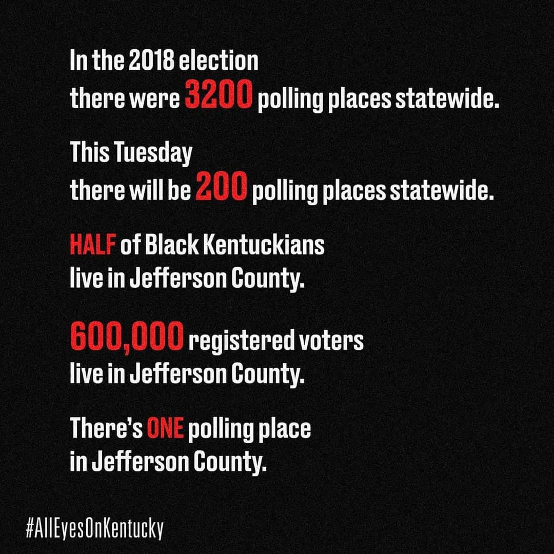 レジーナ・キングさんのインスタグラム写真 - (レジーナ・キングInstagram)「"#AllEyesOnKentucky  On Tuesday in Louisville, where Breonna Taylor was killed, 600,000 registered voters will have only one polling place to vote. Help to protect the vote. *swipe left* Help to keep #AllEyesOnKentucky」6月22日 22時47分 - iamreginaking