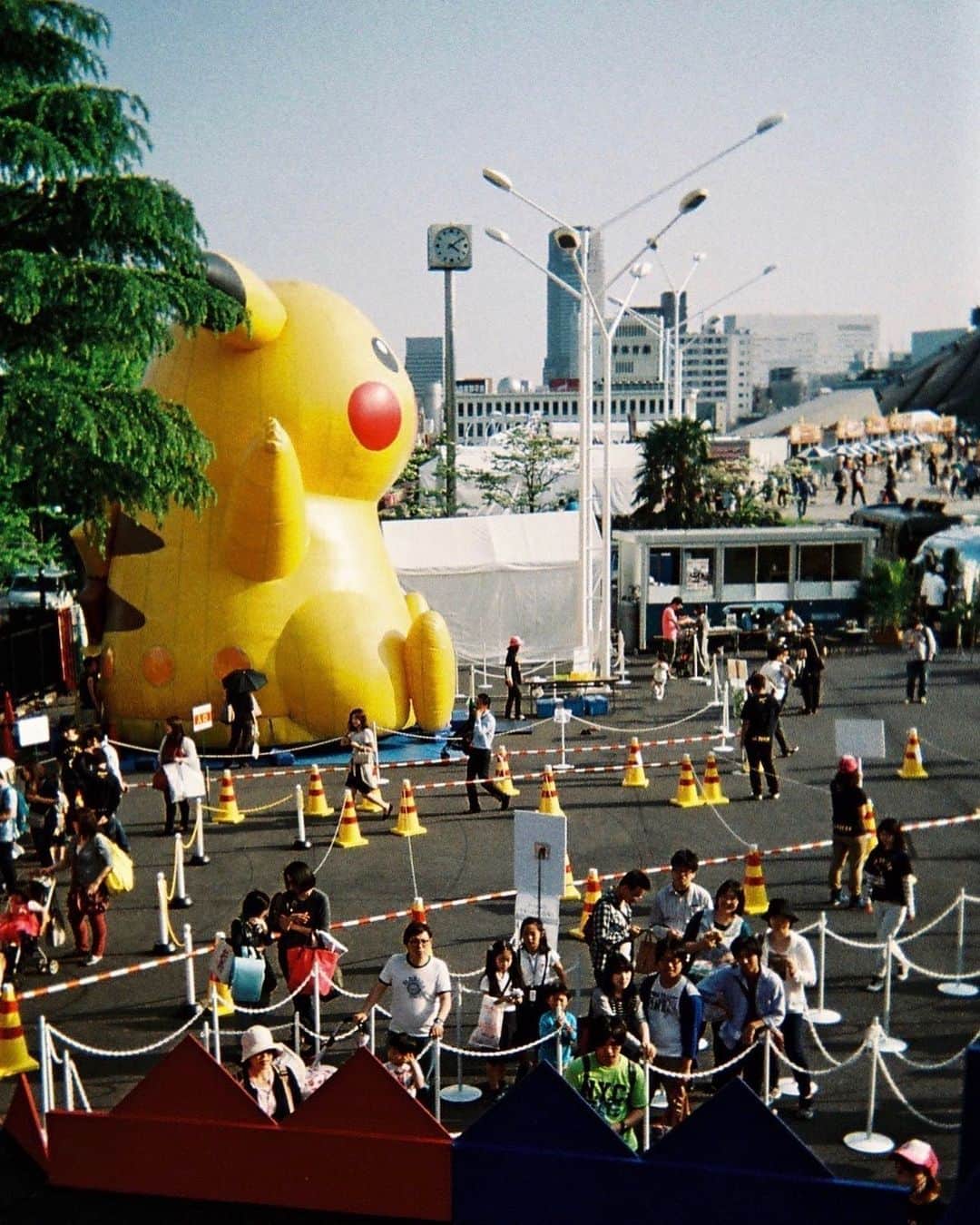 東京DANDYのインスタグラム：「ピカピカ. Broadcast one time only, The 38th episode of the first season of Pokemon was shown on Tokyo TV in 1997. When Pikachu stopped a missile with a thunderbolt attack, a scene involving bright flashing lights in a strobe effect resulted in almost 700 kids hospitalized with symptoms likened to that of an epileptic seizure. I clearly remember as a kid this was the first time I heard about Pokemon (on a BBC news report). Even when I see Pikachu chilling in a park like in this photo, I can't help but think of that incident - the 'Pokemon Shock.' Links to original TV report and Japanese reports in stories.」