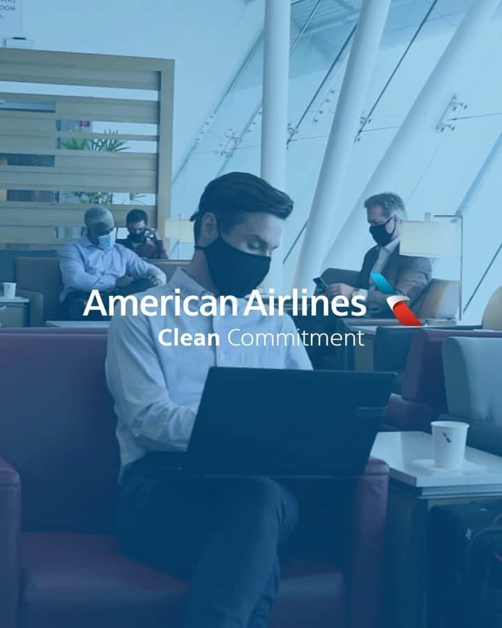 アメリカン航空のインスタグラム：「Starting today, we’re reopening our lounges with enhanced cleaning procedures to give you peace of mind along your journey.」