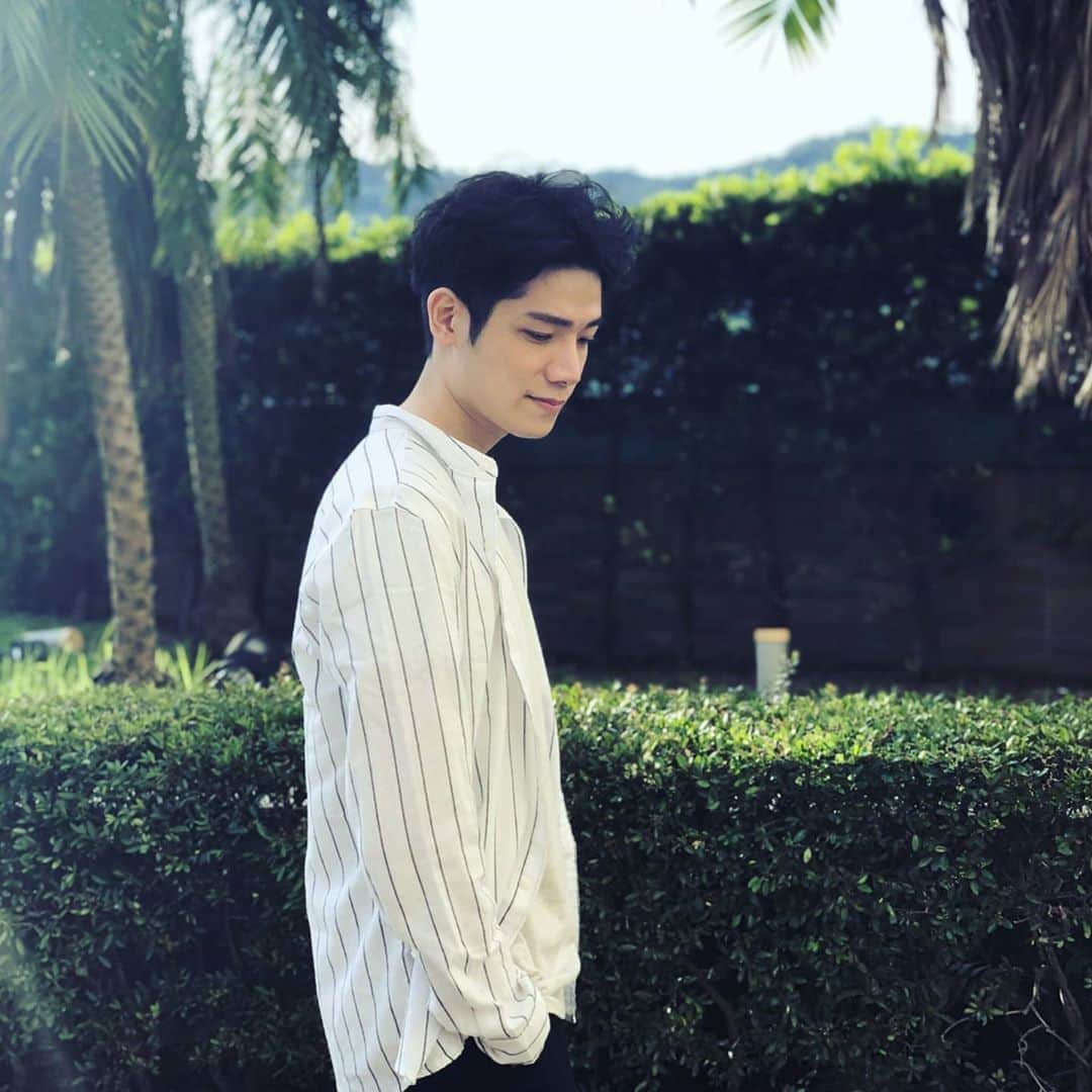 のインスタグラム：「☀️💦 #brucewayne #hairstyles」
