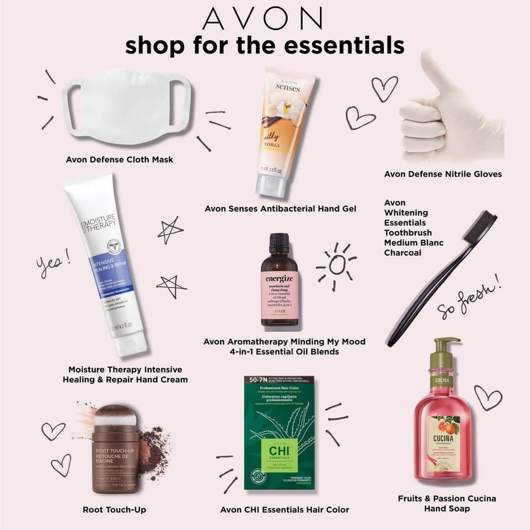 のインスタグラム：「#Didyouknow, you can shop Avon for the #essentials? Which item would you add to your cart first?」