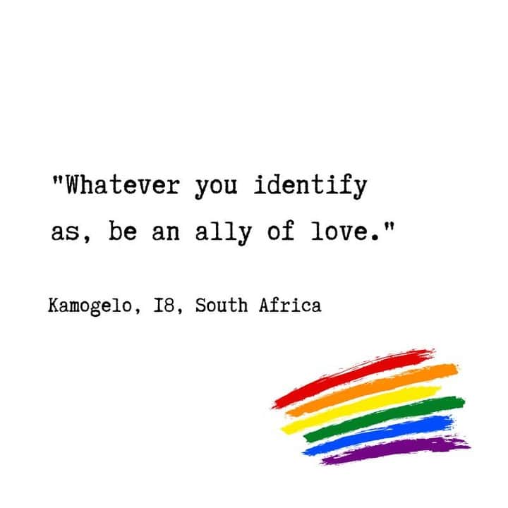 unicefさんのインスタグラム写真 - (unicefInstagram)「Be an ally of LOVE.  From #VoicesOfYouth - our community for youth, by youth.⁣ #PrideMonth ❤️💛💚💙💜」6月23日 0時45分 - unicef