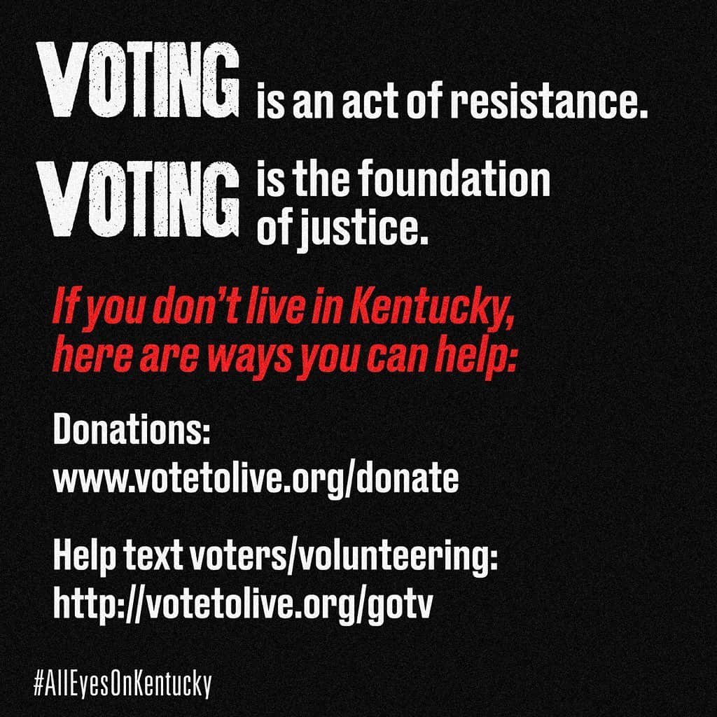 ブリー・ラーソンさんのインスタグラム写真 - (ブリー・ラーソンInstagram)「There is a primary election in Kentucky this Tuesday, June 23rd! Scroll through and look at the stats. As a reminder, Breonna Taylor was murdered in Louisville and there has been NO justice. Now we have clear voter suppression with ONE polling place for 600,000 people. This shit is wack. I’m getting involved, I hope you’ll join me. #alleyesonkentucky」6月23日 1時20分 - brielarson