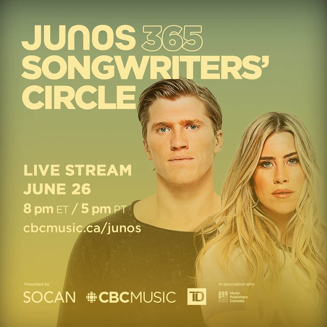 SOCANさんのインスタグラム写真 - (SOCANInstagram)「Join @tylershawmusic @nuelacharles @patrickwatsonofficial @thereklaws for the final episode of @thejunoawards Songwriter’s Circle 365 this #Friday on @cbc_music」6月23日 2時01分 - socanmusic