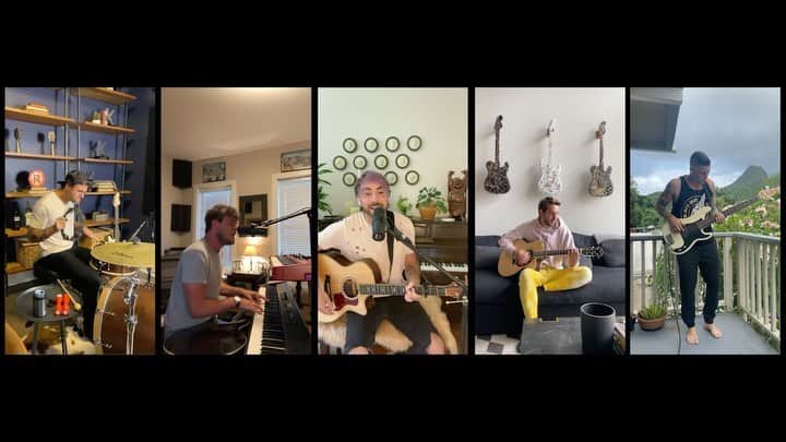 All Time Lowのインスタグラム：「As requested, Glitter & Crimson acoustic from our homes to yours ✨ link in bio for the video and a very special Glitter & Crimson charity shirt benefiting the LGBTQ Freedom Fund.」