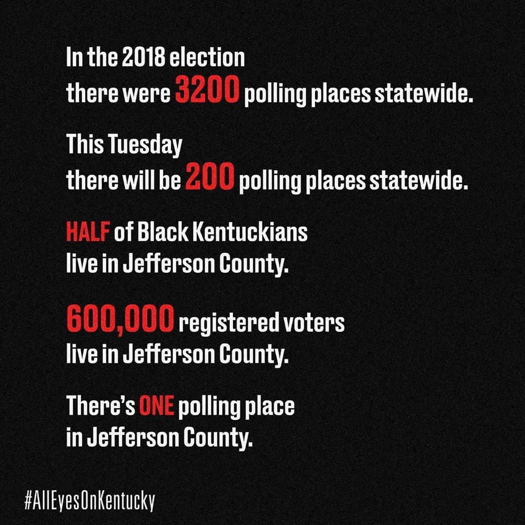 シャーリーズ・セロンさんのインスタグラム写真 - (シャーリーズ・セロンInstagram)「Need some #MondayMotivation? How about helping to keep #AllEyesOnKentucky. In case you haven’t heard, tomorrow in Louisville, KY - where Breonna Taylor was murdered - 600,000 registered voters will only have ONE polling place to vote. This is beyond unacceptable. Swipe for more info and action items to help ensure a fair election for this crucial Senate race.」6月23日 6時07分 - charlizeafrica