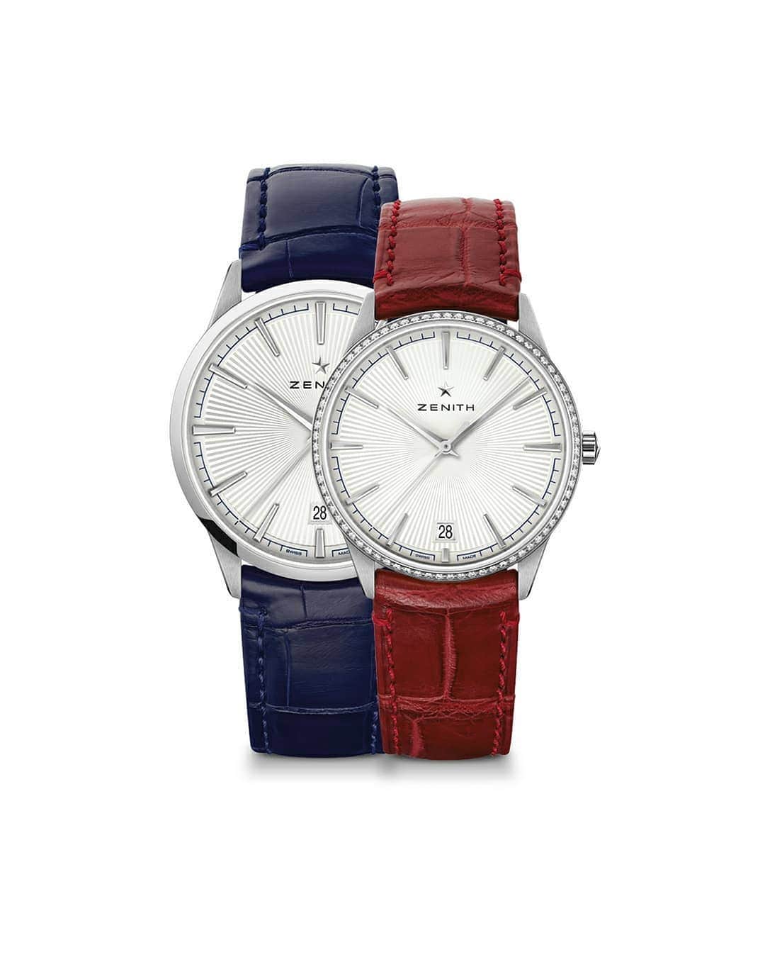 ゼニスのインスタグラム：「#Elite: Classically inspired with just the right touch of contemporary. Discover the timeless elegance of the Elite collection, including new references of the Elite Classic and Elite Moonphase in steel paired with silver sunray-patterned dials.  #Zenith #ZenithWatches #Watches #Watch #Watchesofinstagram #Watchfam #WatchoftheDay #Luxury #WatchAddict #Watchcollector #Horology #DailyWatch #ElPrimero #Chronograph #VintageWatches」