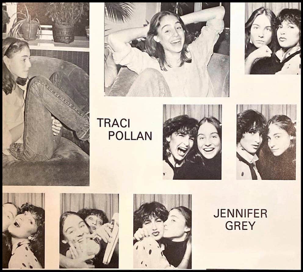 ジェニファー・グレイのインスタグラム：「happy birthday @tracy.pollan!  i❤️you!!! tracy and i met in ninth grade in remedial math class and of course we had to share our yearbook page by our senior year. ☝🏻we have grown up together, with so much life and history shared. beyond lucky to have a lifelong friend to know, and be known, so deeply. rare and cherished. #framily  #bff #tracypollan #highschoolbesties #lifelongfriends #oldfriendsarethebestfriends #justkids #dalton」