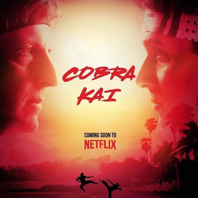 メアリー・モーサのインスタグラム：「all THREE seasons of cobra kai (so far) - coming soon to @netflix 🤭👊 . These are just a few of the many amazing memories I have from filming season 3 of Cobra Kai last fall. I cannot wait for you guys to see what’s coming next 👀❤️」