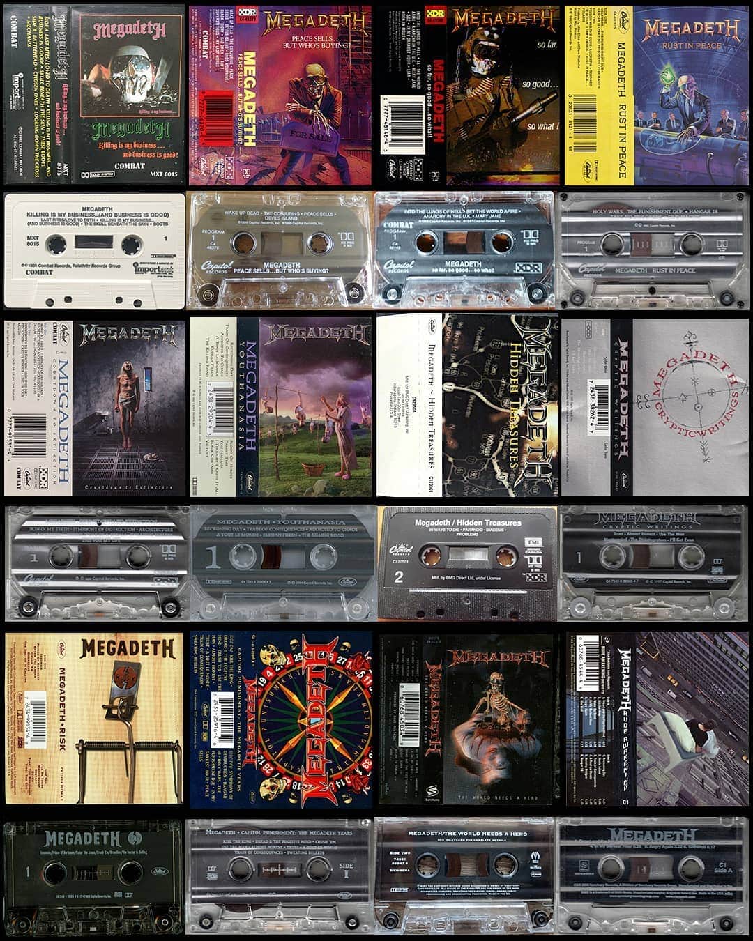 Megadethさんのインスタグラム写真 - (MegadethInstagram)「Who remembers the good old days of cassettes? Megadeth 1985-2002.」6月23日 8時29分 - megadeth