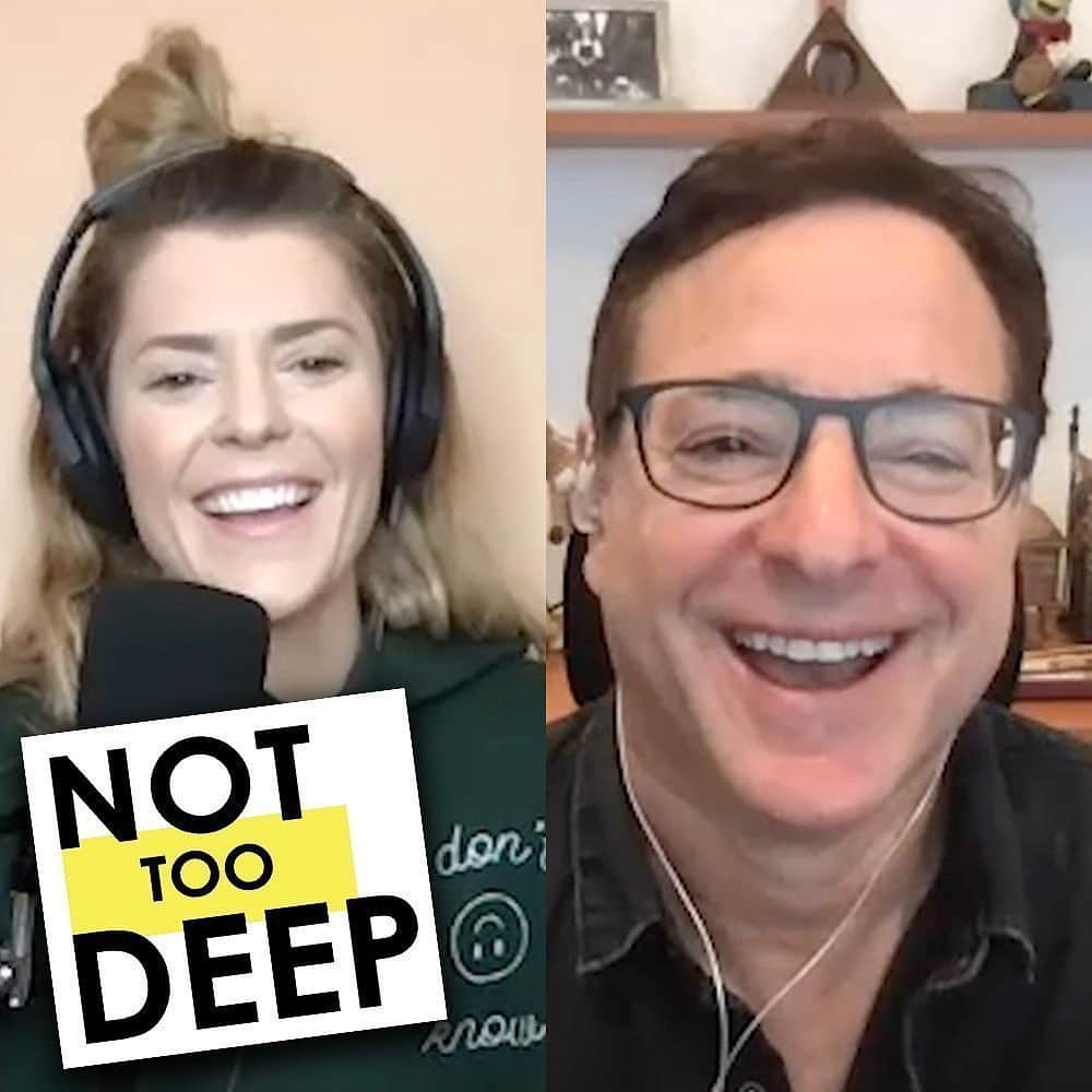 ボブ・サゲットのインスタグラム：「Had a great time on Grace Helbig’s podcast. She’s just wonderful – – thank you Grace! Please read below... repost @gracehelbig ・・・ No, this isn’t a picture of me FaceTiming with my dad, it’s @bobsaget on the newest episode of #NotTooDeep! The simulation is glitching in a great way today. This was a really wonderful conversation about life, career and teletubbies showering. Mind you, there’s some BIG DAD ENERGY in this episode and it’s exactly what I needed so hopefully it resonates with you too! Link in the bio to listen or watch the full thing at YouTube.com/GraceHelbig」