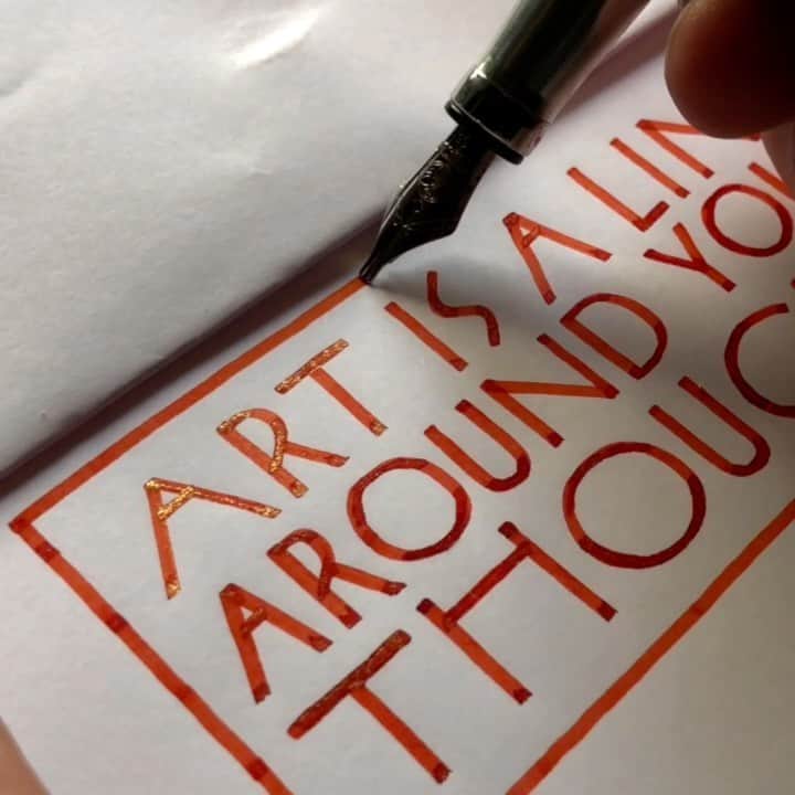 Seb Lesterのインスタグラム：「Art Is A Line Around Your Thoughts. I adopted a simple graphic approach to this wonderful Klimt quote. The lettering is inspired by some of the lettering Klimt painted for a Vienna Secession poster in 1898. Find this poster and other art from around the world at @googleartsculture #ad」