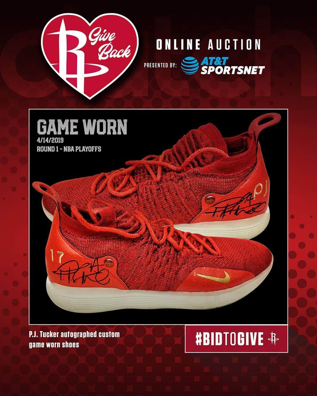 ヒューストン・ロケッツさんのインスタグラム写真 - (ヒューストン・ロケッツInstagram)「Bid on these 𝗮𝘂𝘁𝗼𝗴𝗿𝗮𝗽𝗵𝗲𝗱 @pjtucker custom 𝗴𝗮𝗺𝗲 𝘄𝗼𝗿𝗻 shoes from Round 1 of the 2019 playoffs in the Rockets app now!  All proceeds support our COVID-19 relief efforts.」6月23日 23時03分 - houstonrockets