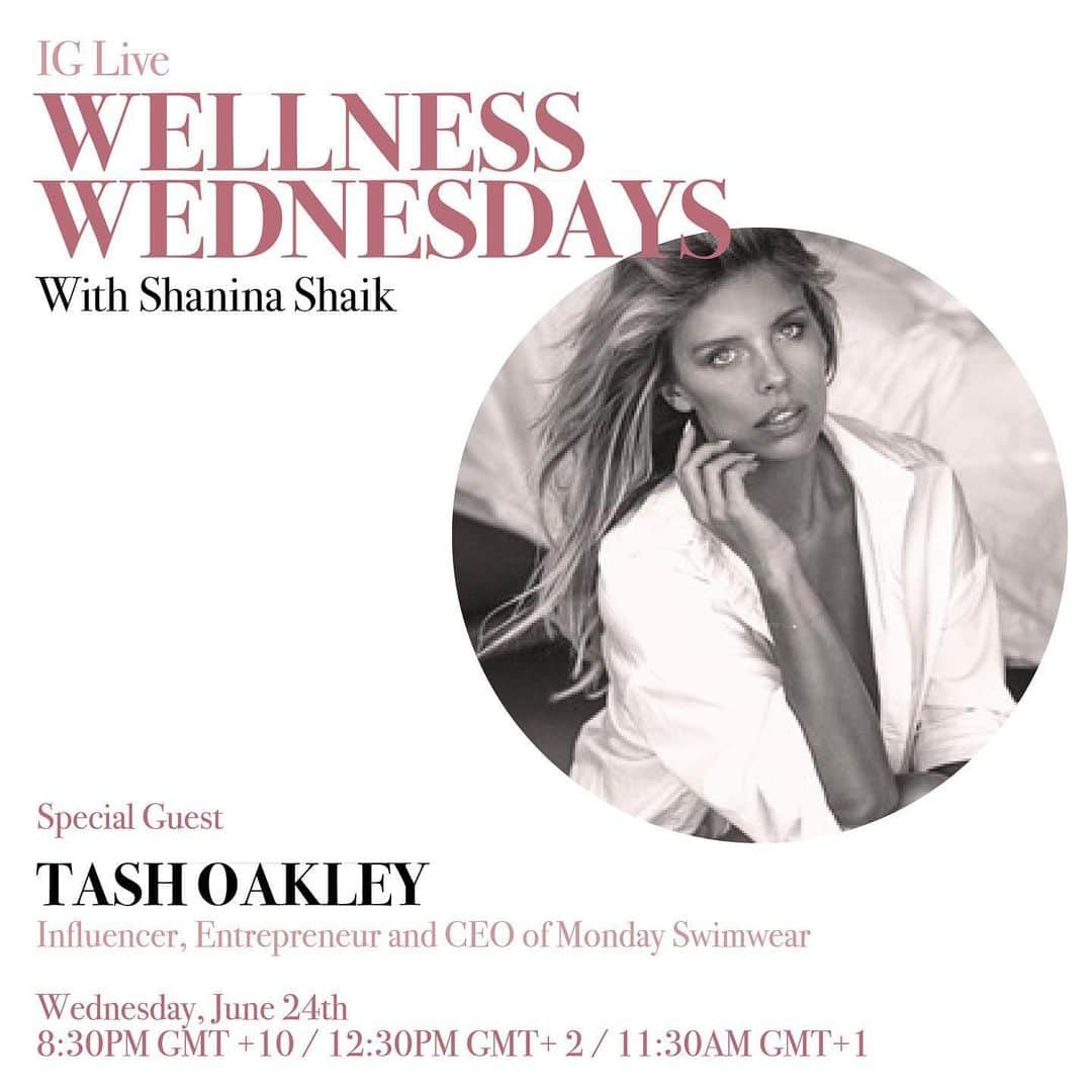 シャニーナ・シャイクのインスタグラム：「Last week, on my IG stories, I asked what topics would you like to hear and learn more about . Funny enough @tashoakley & @devinbrugman reached out and discussed that they have created a ( confidence week) for @mondayswimwear . Tash wanted to chat about  body image, self esteem and self love . These are all the topics that you asked for ! So, here we are 🙌🏽 !! I admire Tash’s strength. I’ve unfortunately seen her being  bashed by the media at times about her body ?! I also know that  she works hard , travels and keeps a few businesses running ... it’s hard work! We will dive in deeper about these issues on Wednesday 🙏🏽 if you have any questions please DM me or Tash! Please take note of the new time ... and if you miss out don’t worry it will be saved on my IGTV✨」