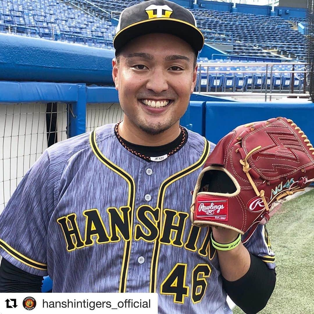 Rawlings Japanさんのインスタグラム写真 - (Rawlings JapanInstagram)「#Repost @hanshintigers_official with @get_repost ・・・ 今日からヤクルトとの3連戦です！ #秋山拓巳 選手 #ロベルトスアレス 選手 #江越大賀 選手 #木浪聖也 選手 #阪神タイガース  #its勝笑timeオレがヤル @rawlings_japan_llc」6月23日 17時46分 - rawlings_japan_llc