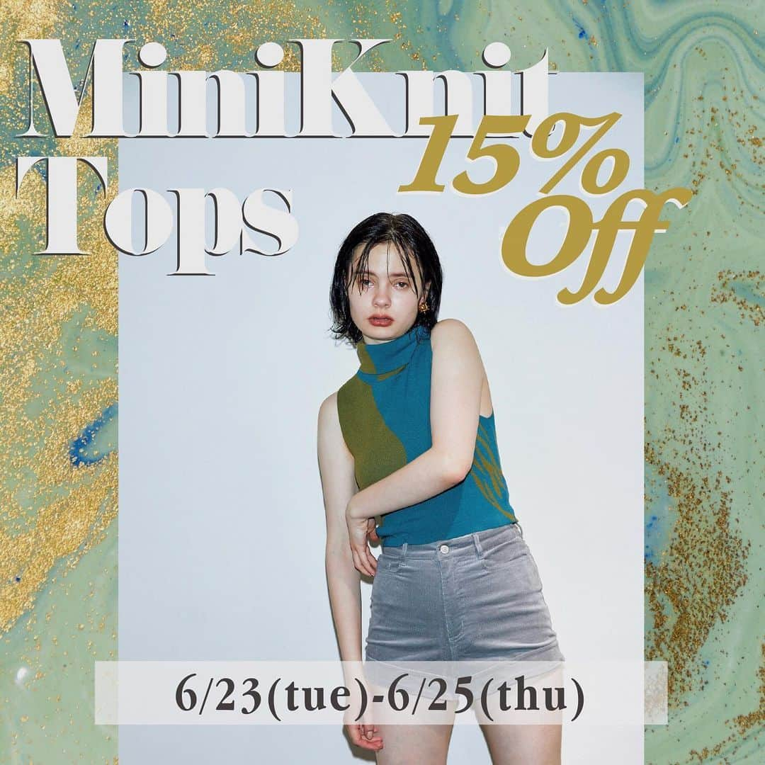 Juemiさんのインスタグラム写真 - (JuemiInstagram)「Mini Knit Tops 15%OFF 6/23(tue)20:00-6/25(thu)20:00 Bi-color Pattern Sleeveless Turtlenck / ¥7,140+tax 3日間限定でミニニットトップスが限定価格に‼️本日発売の新作も対象となります。 これからの季節に活躍するアイテムとなっておりますので、ぜひこの機会にお買い求めくださいませ。 #juemi #juemistyle #juemifair」6月23日 18時32分 - _juemi_