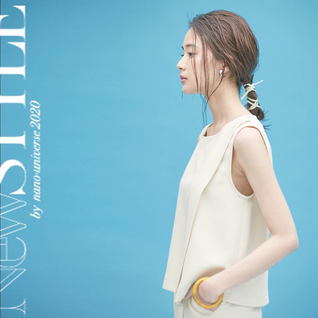 のインスタグラム：「. 【New STYLE by nano・universe 2020】 -June-  #nanouniverse  #nanouniversemens  #nanouniversewomens  #newstyle #lifestyle . model @saki.yasuda  hair&make @zonohairmake」