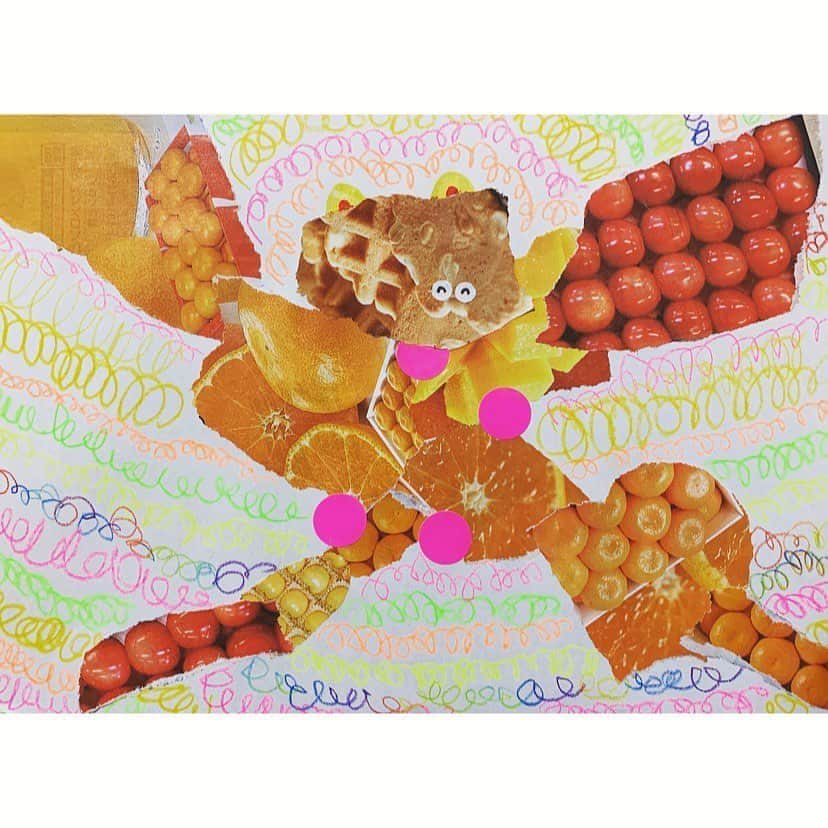 きささんのインスタグラム写真 - (きさInstagram)「‪57日目‬ ‪げんきもりもりマン‬ #きいちゃん1日1絵 #collage  1日1枚下手でも習慣としてとにかく作る、をやってるんだけど、気に入らないやついくつか消します👼🏻Twitterには残します。」6月23日 19時41分 - kisa_piyo_1988