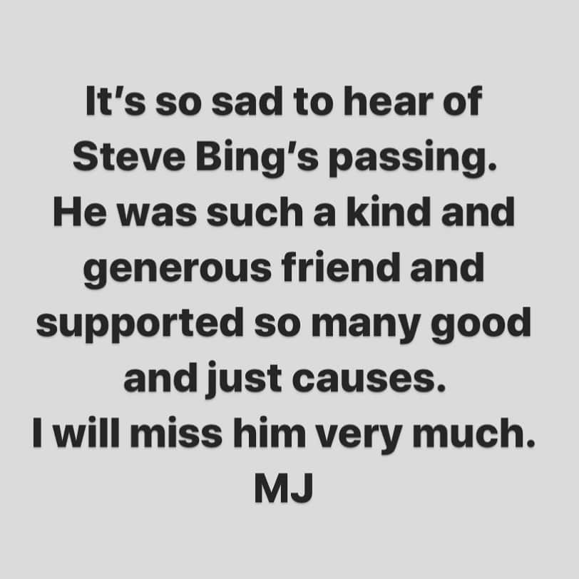 ミック・ジャガーさんのインスタグラム写真 - (ミック・ジャガーInstagram)「It’s so sad to hear of Steve Bing’s passing. He was such a kind and generous friend and supported so many good and just causes. I will miss him very much. MJ」6月23日 21時45分 - mickjagger
