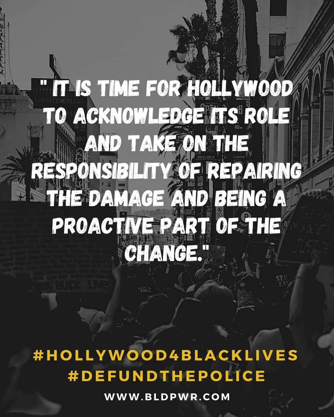 Kelly McCrearyさんのインスタグラム写真 - (Kelly McCrearyInstagram)「Because Hollywood has been a huge part of the problem, we demand it also be a part of the solution. We call on our industry leaders, colleagues, and allies to prove that Black Lives Matter to Hollywood by taking bold moves to affirm, defend, and invest in our communities. Together, we can ensure racial equity within the industry and transform the impact of Hollywood on society — making Black lives matter.  Here are our demands: Divest from the Police  Divest from Anti-Black Content  Invest in our careers  Invest in anti-racist content  Invest in our communities  Read the full letter and list of demands at www.BLDPWR.com.  #Hollywood4BlackLives #DefundThePolice」6月24日 7時29分 - seekellymccreary