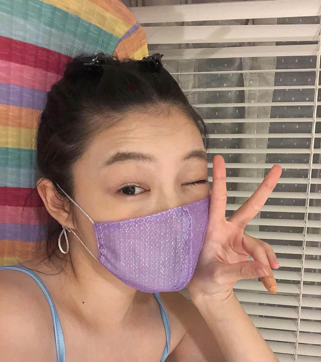 木越明さんのインスタグラム写真 - (木越明Instagram)「ハンに押し付けるマスク作ったぁの」6月23日 23時47分 - aki_kigoshi