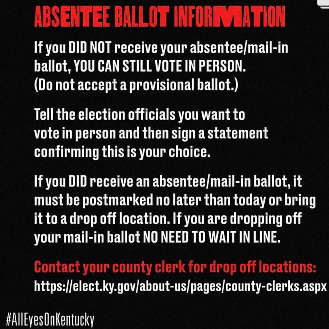 ビジー・フィリップスさんのインスタグラム写真 - (ビジー・フィリップスInstagram)「LETS GO Kentucky!!! Let’s GO @booker4ky !!! @wckitchen will be on hand at the Exposition Center to provide meals for those waiting in line! Don’t be intimidated if there are long lines! Make sure your voice is heard! Wear masks! Bring sanitizer! VOTE!!!! EDIT: I understand and read some information about the KY election and the bi-partisan decision to vote this way but I think everything included here is valuable info for today’s election so I’m leaving it up- because even when things are planned well, there can be issues, we’ve had issues in LA when we’ve switched to new ways of voting. Plus- GO @booker4ky and @wckitchen !!❤️👏❤️ #alleyesonkentucky」6月24日 0時45分 - busyphilipps