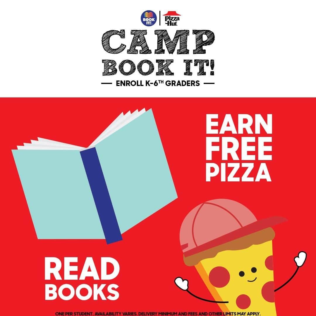 Pizza Hutさんのインスタグラム写真 - (Pizza HutInstagram)「A summer reading program they’ll actually be excited about? Camp BOOK IT! rewards your child’s progress with cool perks like free pizza. Enroll at bookitprogram.com. 🍕📚」6月24日 1時00分 - pizzahut