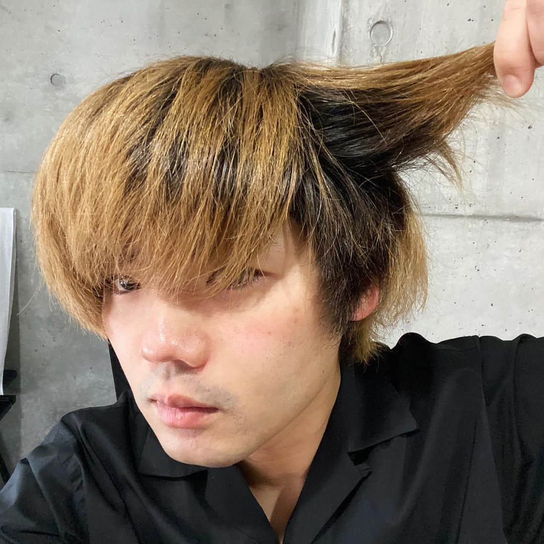 森野光晴のインスタグラム：「‪美容自粛によりプリン通り越してツートンになりかけていたので‪、木曜の配信ライブに向けてキレイにしてもらって来た。‬﻿ ﻿ ‪見た目もそれなりに大事。‬」