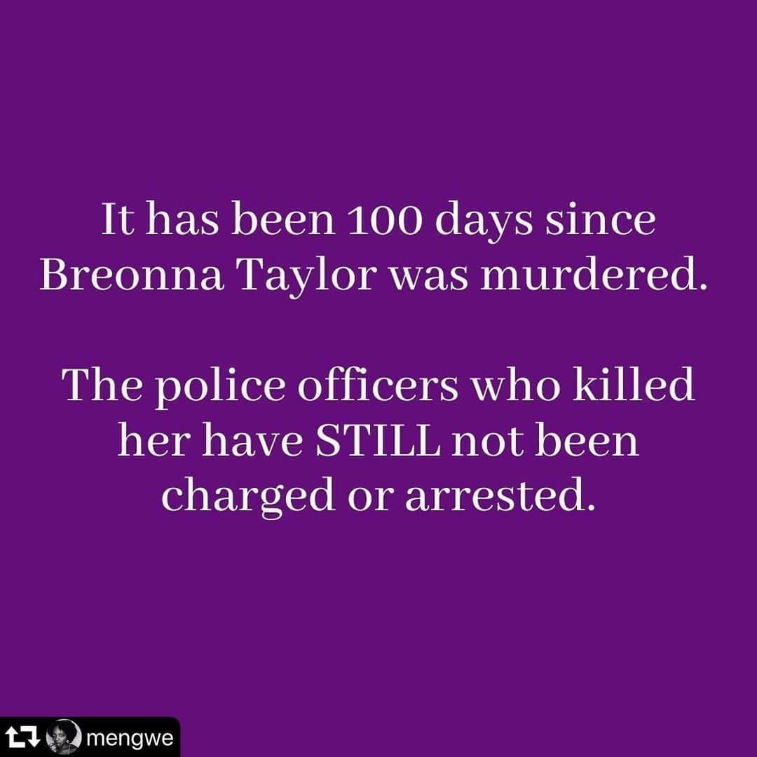 マイケル・ドイルのインスタグラム：「100 days.  #repost @mengwe ・・・ 100 days. And Breonna’s killers have not been charged or arrested. HOW DO YOU PASS A LAW NAMED AFTER BREONNA BUT DON’T ARREST THE PEOPLE WHO KILLED HER?! Her name is no longer trending, and people have stopped talking about her. It’s so upsetting that people aren’t going as hard for Breonna as they did for George Floyd. [Just look at the 7th slide. That is SAD. And INFURIATING.] This innocent woman’s life was centered around helping others, and she was murdered IN HER OWN HOME. Please continue to fight for justice for Breonna. Don’t stop saying her name, making calls, signing the petitions, and sending emails. ALL OF THE OFFICERS WHO MURDERED BREONNA NEED TO BE FIRED, ARRESTED, AND CHARGED.」