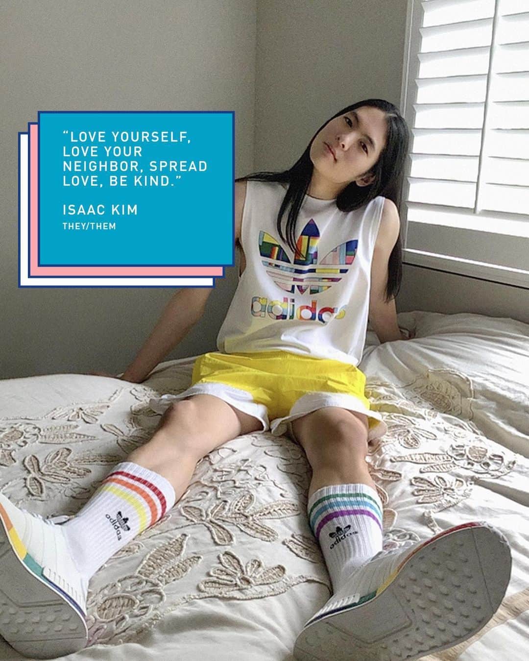 adidasさんのインスタグラム写真 - (adidasInstagram)「Pride is about coming together in joy, unity and solidarity - and now more than ever that spirit is needed. ⁣⁣ ⁣ ⁣⁣ At the heart of the modern LGBTQ+ rights movement is the work of Black transgender and gender non-conforming activists during the Stonewall Riots. Today their fight continues not just for equal representation and rights, but for their lives. ⁣⁣ ⁣ ⁣⁣ We understand that change happens when we work together and amplify each other, so with @AthleteAlly and @StonewallUK, we are celebrating the people from across our community. Swipe through to read their thoughts on what Pride represents for them and what it means to be an ally. ⁣⁣ ⁣⁣ ⁣ Featuring: ⁣⁣ 1. @kai_isaiah_jamal (they/them) ⁣⁣ 2. @ashlynharris24 (she/her) ⁣⁣ 3. @layshiac (she/her/they/them)  4. @isaac.kim (they/them) ⁣⁣ 5. @tarikcarroll (he/him) ⁣⁣ 6. @gocharliem (she/her) ⁣⁣ 7. Quinn Edlin (she/they) ⁣⁣ 8. @tomdaley (he/him) ⁣⁣ 9. Madonna Cacciatore (she/her) and Robin McWilliams (she/her)」6月24日 2時59分 - adidas