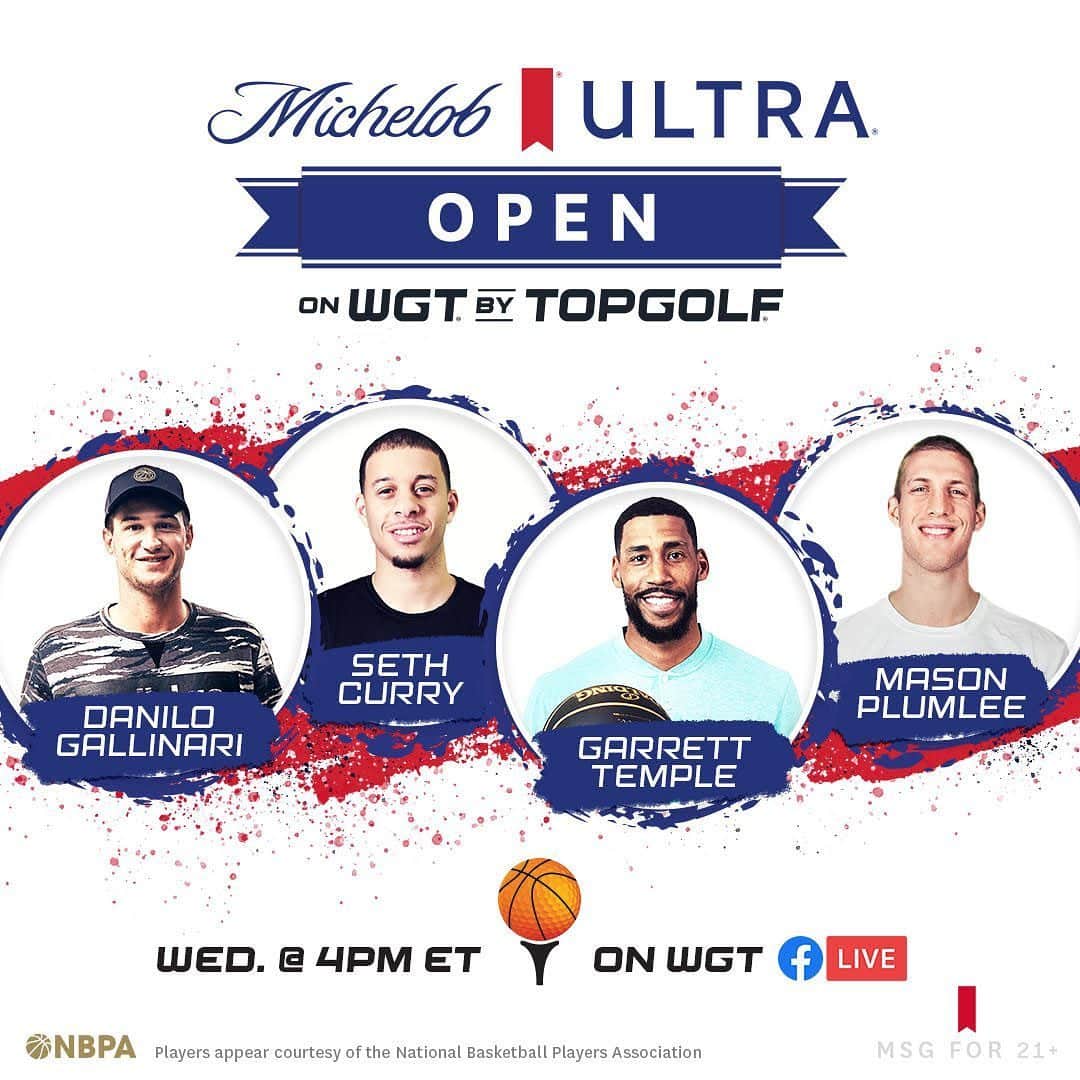 ダニーロ・ガリナリのインスタグラム：「I’m competing in the @MichelobULTRA Open on @wgtgolf, a virtual golf tournament organized by @thenbpa for charity tomorrow. The winning player will receive $25k to be donated to a charity of their choice. I’ve selected @eji_org. Follow WGT Golf on Facebook for more info.」