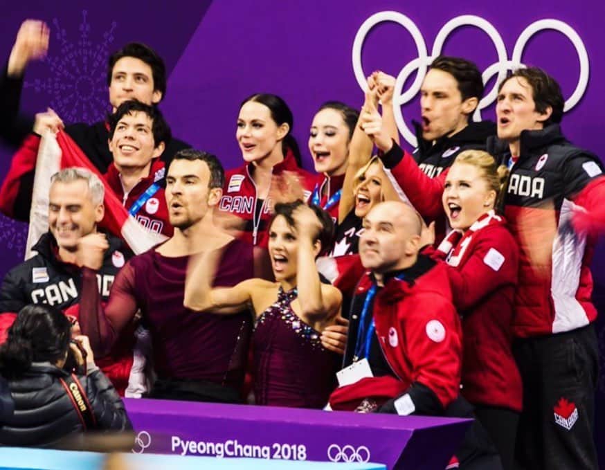 エリック・ラドフォードのインスタグラム：「Happy Olympic Day!  The Olympics have taken up so much space in my life and left me with unforgettable experiences and memories. I love these photos cause they show how big or how intimate an Olympic moment can be. I feel lucky to have been a part of it all.  #olympicday #olympic #sport #figureskating #figureskater #duhamelradford #memories」