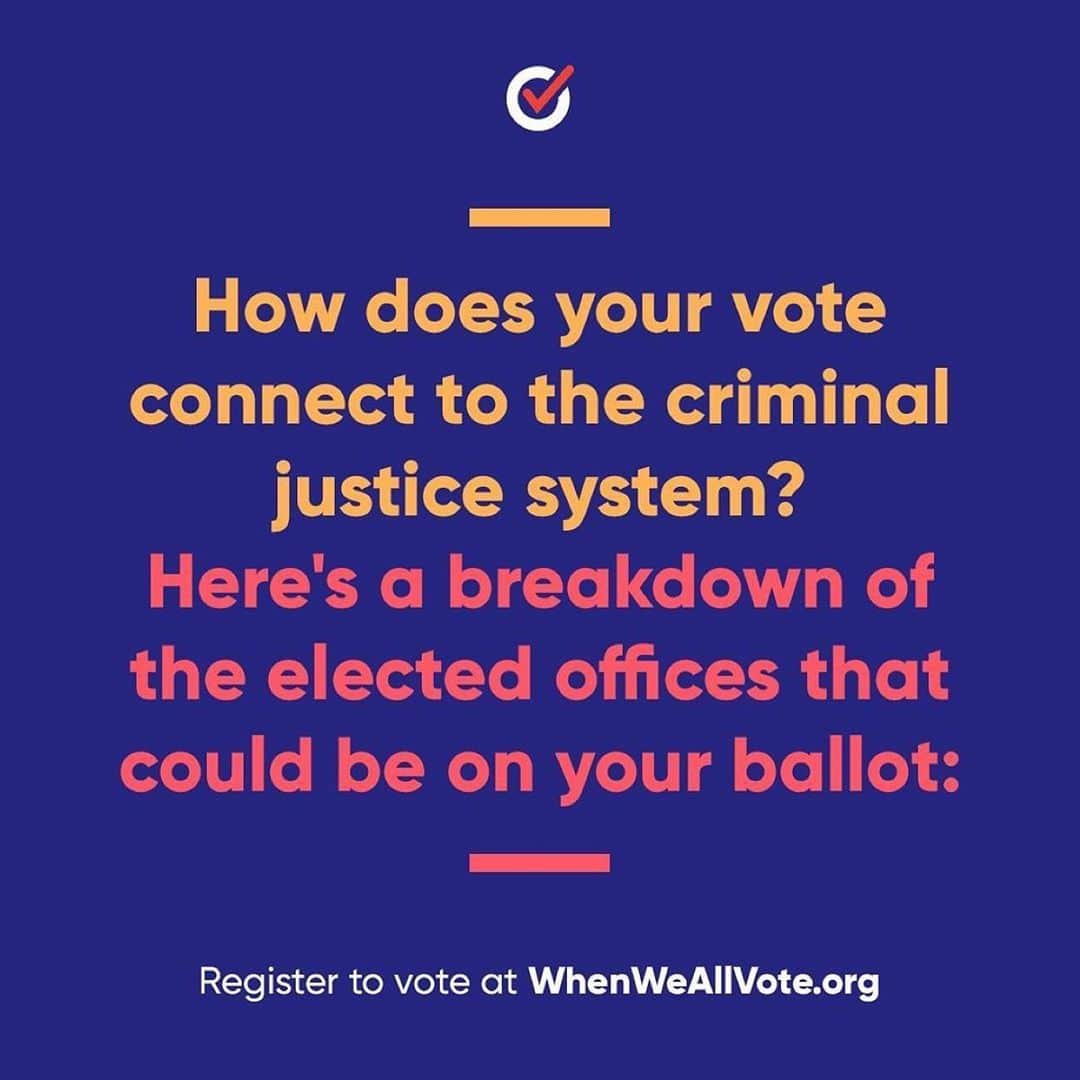 ジーナ・ロドリゲスのインスタグラム：「Repost from @shondarhimes • Many of us are looking to take action and educate ourselves right now. I’m working with @whenweallvote to learn more about how elected public officials influence the criminal justice system. Check out the breakdown here, then join our mission to increase voter participation in every election: whenweallvote.org」