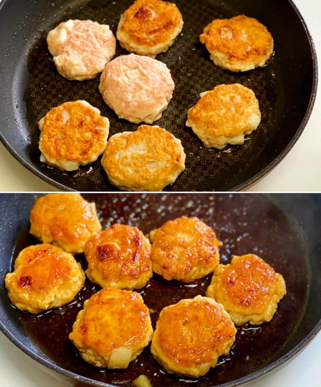 Mizuki【料理ブロガー・簡単レシピ】さんのインスタグラム写真 - (Mizuki【料理ブロガー・簡単レシピ】Instagram)「・﻿ 【レシピ】ーーーーーーーーーーーー﻿ ♡ふわシャキ♡長芋入り鶏つくね♡﻿ ーーーーーーーーーーーーーーーーー﻿ ﻿ ﻿ ﻿ おはようございます(*^^*)﻿ ﻿ 今日ご紹介させていただくのは﻿ ゴロっと長芋入り鶏つくね♡﻿ 角切りにした長芋は食感がよく﻿ ヘルシーにかさ増しもできて﻿ いいこと尽くめ(*´艸`)﻿ 小さめサイズでお子さんも食べやすく﻿ お弁当にもぴったりですよ〜♩﻿ ﻿ とっても簡単にできるので﻿ よかったらお試し下さいね(*^^*)﻿ (6個作ったつもりが﻿ 写真見たら7個でした😂笑)﻿ ﻿ ﻿ ﻿ ーーーーーーーーーーーーーーーーーーーー﻿ 【2人分】﻿ 長芋...100g﻿ 鶏ひき肉...200g﻿ ●片栗粉・マヨネーズ...各大1﻿ ●塩こしょう...少々﻿ ☆醤油・酒...各大2﻿ ☆砂糖・みりん...各大1﻿ サラダ油...大1/2﻿ ﻿ 1.長芋は8mm角に切る。ボウルにひき肉、長芋、●を入れてよく混ぜ、6〜7等分に分ける。☆は合わせておく。﻿ 2.フライパンにサラダ油を中火で熱し、1のタネを(水で濡らした手で)形を整えながら入れて焼く。焼き色が付いたら裏返し、フタをして弱めの中火で3分蒸し焼きにする。﻿ 3.☆を加えて煮からめる。﻿ ーーーーーーーーーーーーーーーーーーーー﻿ ﻿ ﻿ ﻿ 《ポイント》﻿ ♦︎たねは柔らかいので、成形する時は手を水で濡らしておくと◎又、形は変わりますが、スプーンで落として焼いてもOKです♩﻿ ♦︎冷蔵庫で3日くらい保存できます♩﻿ ﻿ ﻿ ﻿ ﻿ ﻿ ﻿ ﻿ 【🎥YouTube更新しました🎥】﻿ (＊ハイライトから飛べます♩)﻿ ↓﻿ 🧁ホケミで！クッキー&クリームマフィン﻿ 🍳揉んで焼くだけ！やみつきチキン﻿ 🌭材料4つ！アメリカンドッグ﻿ ﻿ ﻿ ﻿ ﻿ ﻿ 5刷重版しました🔻﻿ 本当にありがとうございます🙇‍♀️﻿ ＿＿＿＿＿＿＿＿＿＿＿＿＿＿＿＿＿＿＿﻿ 📕\ \ 新刊発売中 / /📕﻿ 簡単・時短！ 毎日のごはんがラクになる﻿ ✨🦋 【 #Mizukiの今どき和食 】🦋✨﻿ ＿＿＿＿＿＿＿＿＿＿＿＿＿＿＿＿＿＿＿﻿ なるべく少ない材料で﻿ 手間も時間も省きながら﻿ 簡単にできるおいしい和食レシピ♩﻿ 簡単に失敗なくマスターできる一冊で﻿ もっと気軽に、カジュアルに﻿ 和食を楽しんで下さいね(*^^*)﻿ ＿＿＿＿＿＿＿＿＿＿＿＿＿＿＿＿＿＿＿﻿ ﻿ ﻿ ﻿ ＿＿＿＿＿＿＿＿＿＿＿＿＿＿＿＿＿﻿ 🎀5刷重版しました🎀﻿ 混ぜて焼くだけ。はじめてでも失敗しない！﻿ 【#ホットケーキミックスのお菓子 】﻿ ﻿ 一冊まるっとホケミスイーツ♩﻿ 普段のおやつから﻿ 特別な日にも使えるレシピを﻿ この一冊に詰め込みました(*^^*)﻿ ホットケーキミックスを使えば﻿ 簡単に本格的なお菓子が作れますよ♡﻿ ＿＿＿＿＿＿＿＿＿＿＿＿＿＿＿＿＿﻿ ﻿ ⭐️ストーリー、ハイライト、プロフ画面に﻿ 本のURLを貼らせていただいております♩﻿ →(@mizuki_31cafe )﻿ ﻿ ﻿ ﻿ ﻿ #長芋#つくね#鶏つくね#鶏ひき肉#ヘルシー#お弁当#うちで過ごそう#おうち時間#Mizuki#簡単レシピ#時短レシピ#節約レシピ#料理#レシピ#フーディーテーブル#マカロニメイト#おうちごはん#デリスタグラマー#料理好きな人と繋がりたい#おうちごはんlover#foodpic#follow#cooking#recipe#lin_stagrammer#stayhome#長芋入り鶏つくねm」6月24日 7時12分 - mizuki_31cafe