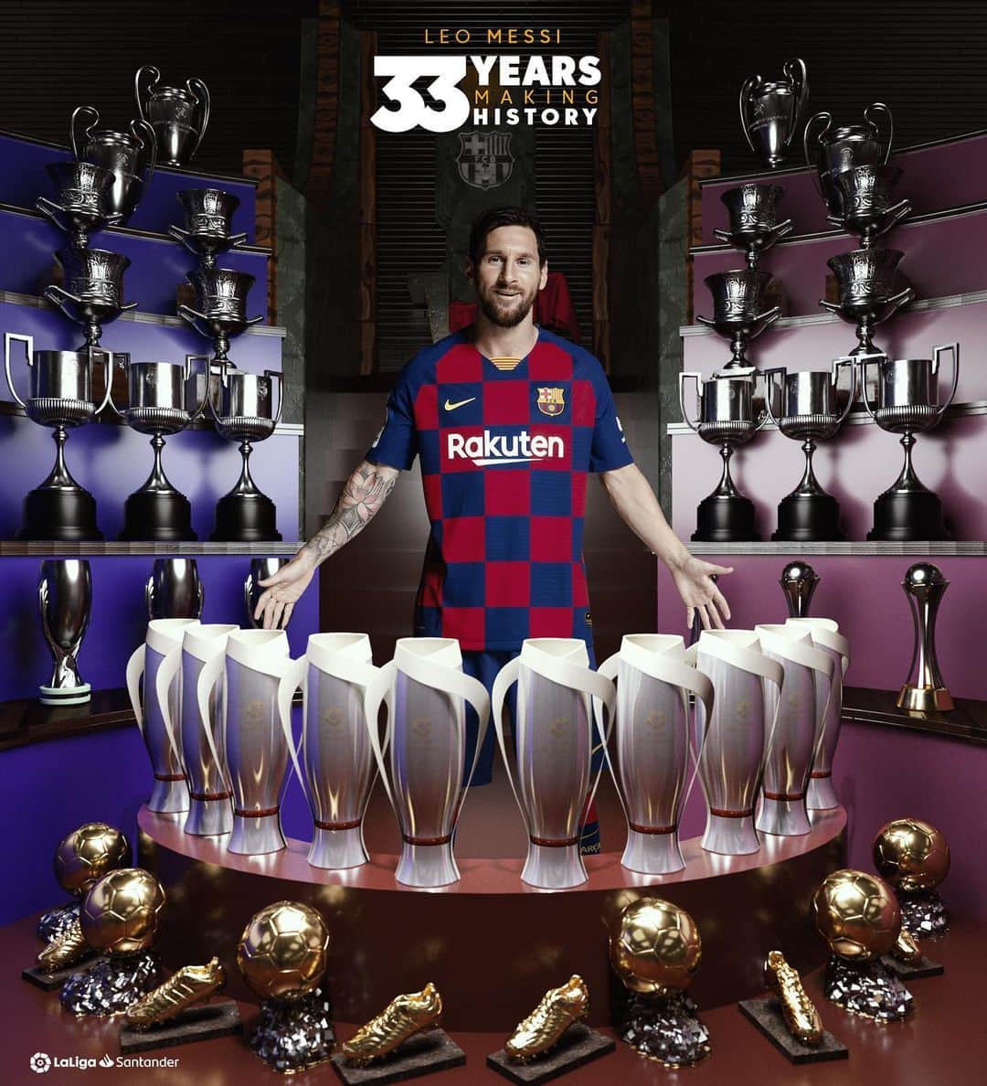 LFPさんのインスタグラム写真 - (LFPInstagram)「Happy 3⃣3⃣rd birthday, Leo Messi! 🎂 • ¡Feliz 3️⃣3️⃣ cumpleaños, Leo Messi! 🎂 • #Messi #HBD #Barça #LaLiga #LaLigaSantander」6月24日 17時06分 - laliga