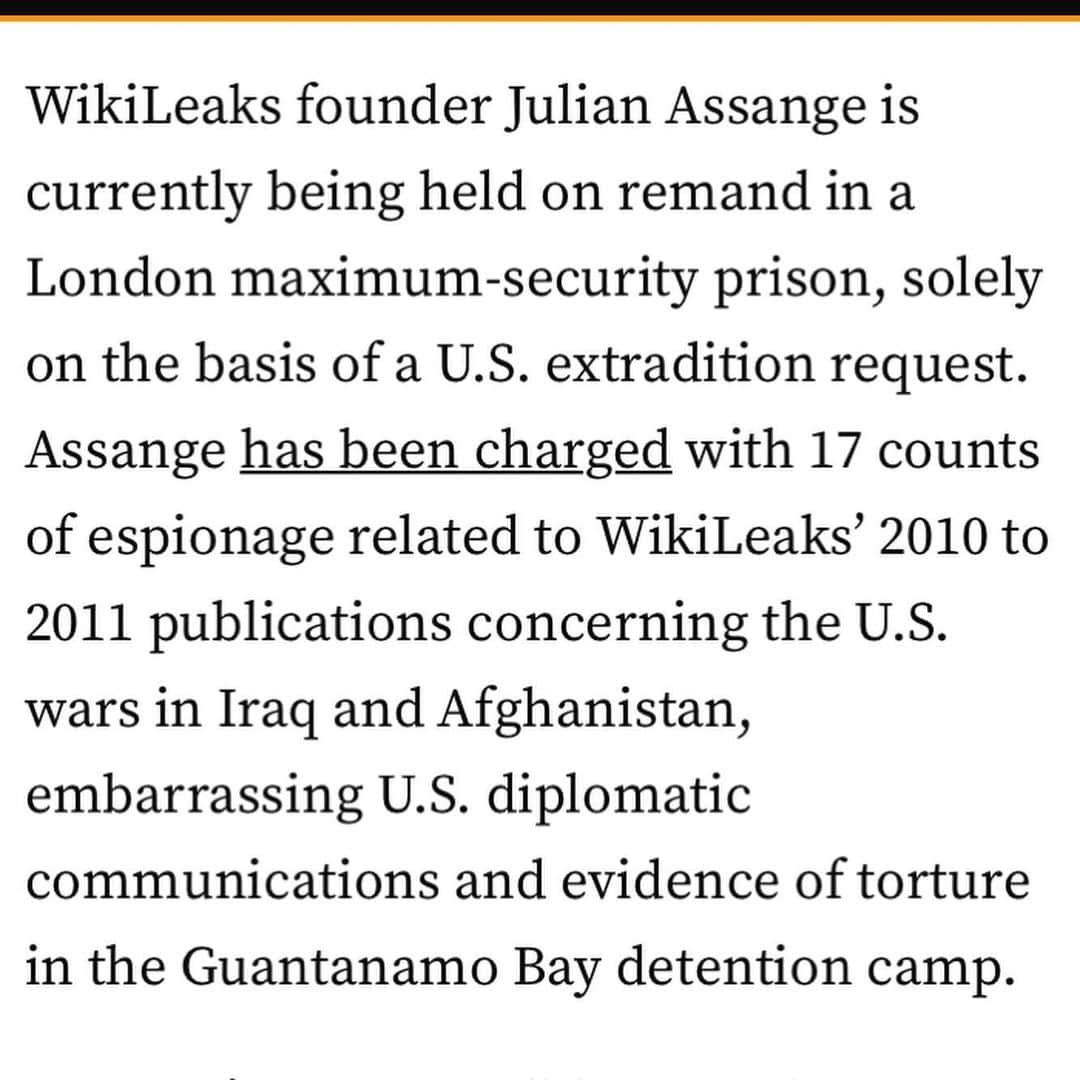WikiLeaksさんのインスタグラム写真 - (WikiLeaksInstagram)「The extradition of WikiLeaks founder Julian Assange can be seen as a threat to free speech, and cypherpunk ideals, everywhere | @realbitcoinmagazine」6月24日 17時56分 - wikileaks