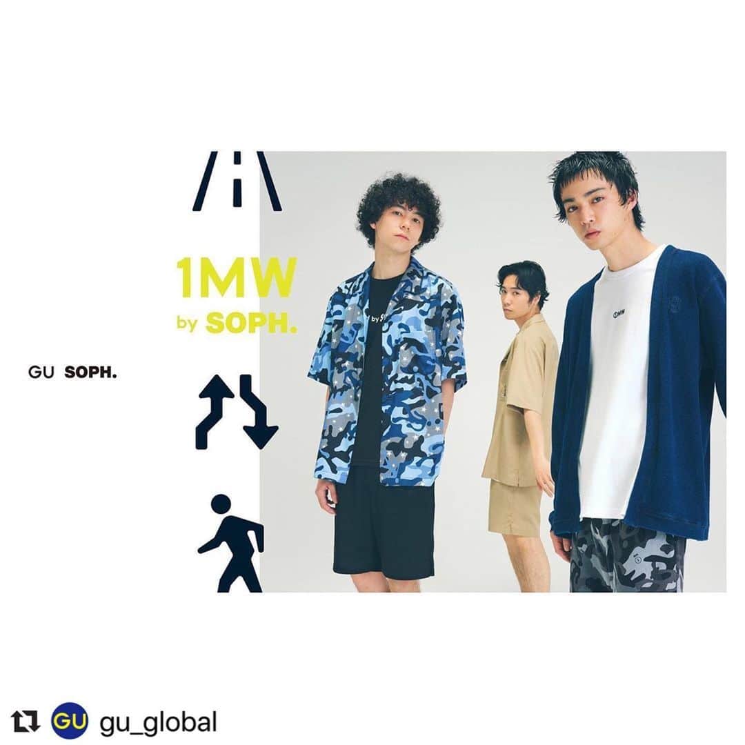 ソフさんのインスタグラム写真 - (ソフInstagram)「GU×SOPH. 「1MW by SOPH.」 6.25 (THU) RELEASE in JAPAN ⠀ Available at GU online store and GU store in Japan. ⠀ @gu_global @yoshirotten @ryohu_Tokyo ・・・ #Repost @gu_global ・・・ . GU×SOPH. . 日本を代表するファッションブランド「SOPH.」との初コラボコレクション「1MW by SOPH.」が始動。ワンマイル圏内を快適に過ごせるスタイリッシュなアイテムが多数ラインナップ。グラフィックアーティストYOSHIROTTEN氏監修のオリジナルデザインにも注目。 ラッパー・アーティストのRyohu氏がモデルとして登場。 ———————————— ☑︎ワッフルカーディガン¥2,490+tax. ☑︎ビッグＴ¥1,490+tax. ☑︎ルームショーツ¥790+tax. 【6/25(木)からGUオンラインストア・全国のGU店舗にて販売スタート】 ———————————— @soph_co_ltd @kiyonaga_soph @yoshirotten @ryohu_tokyo  #GUSOPH #GUxSOPH #1MWbySOPH #SOPH #ソフ#YOSHIROTTEN #Ryohu #YOURFREEDOM #GU #ジーユー」6月24日 11時31分 - soph_co_ltd