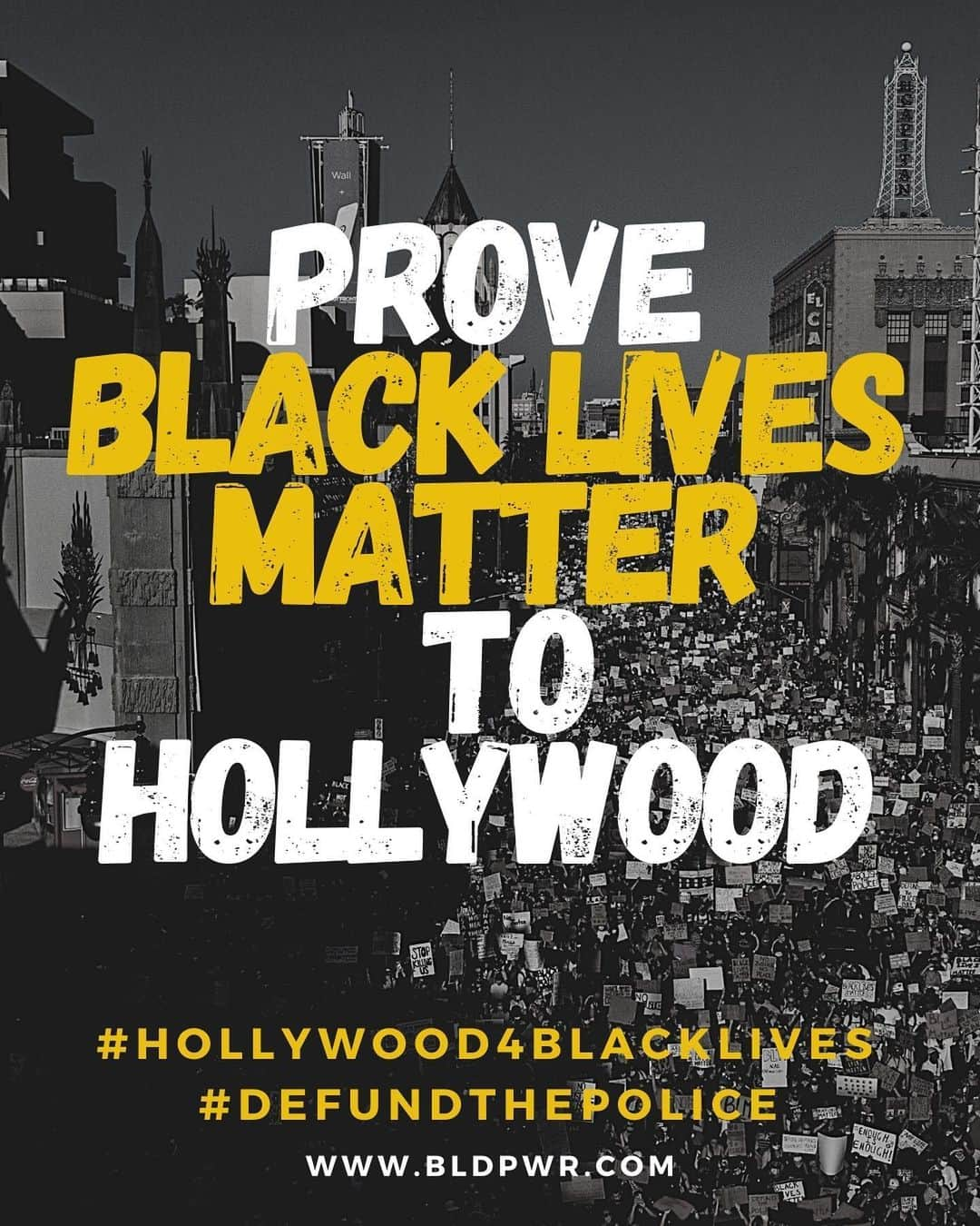 チャドウィック・ボーズマンのインスタグラム：「Read our letter and full list of demands at www.BLDPWR.com.  #Hollywood4BlackLives #DefundThePolice」