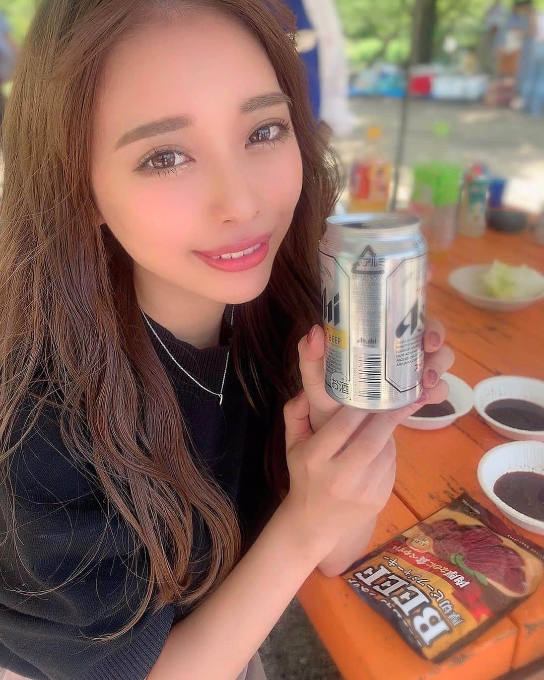 高村みどりのインスタグラム：「#BBQ 🥩🍖🌻🍉🌈」