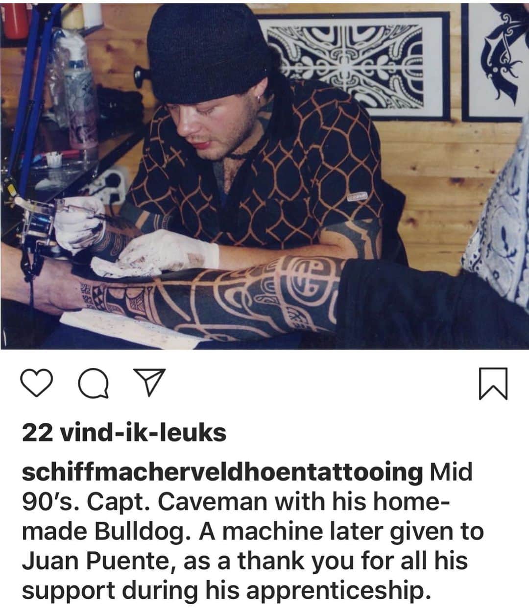 アムステルダム・タトゥー・ミュージアムのインスタグラム：「Capt. Caveman. For future appointments with him call @schiffmacherveldhoentattooing . the real deal」