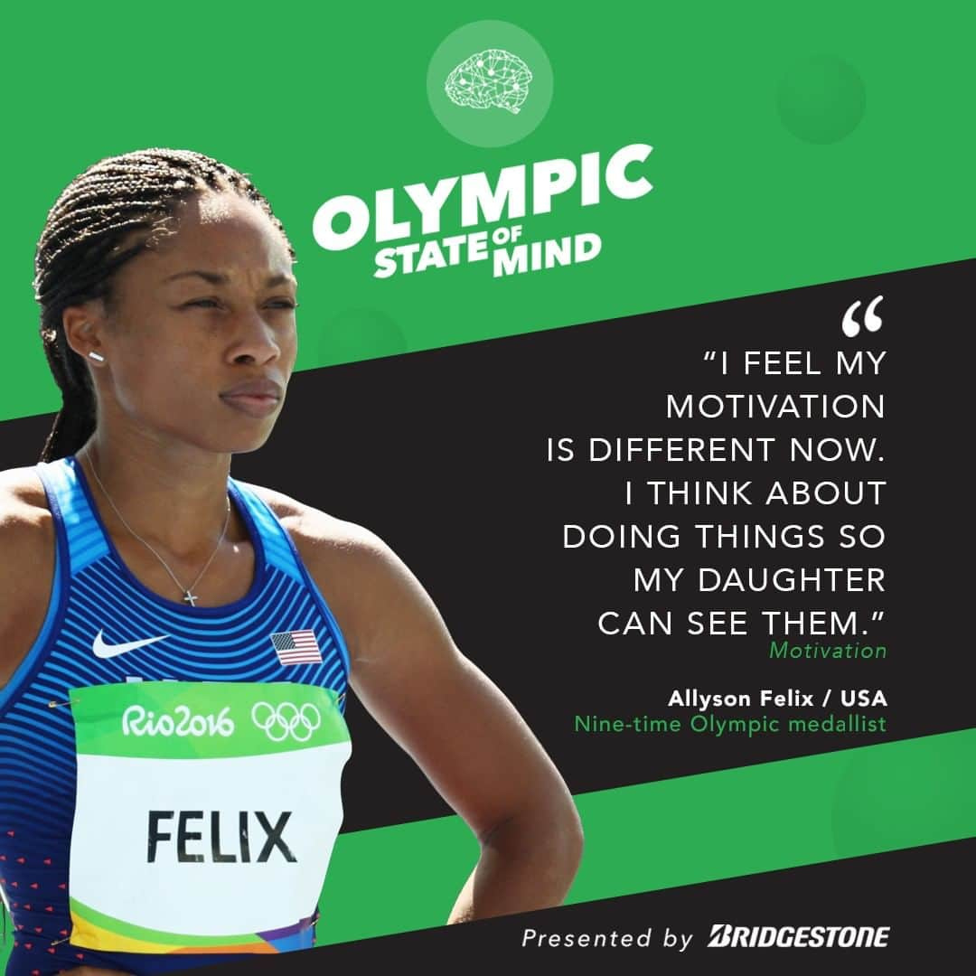 オリンピックチャンネルさんのインスタグラム写真 - (オリンピックチャンネルInstagram)「Family is all the motivation Allyson Felix needs.⁠ ⁠ Hit link in bio to enter the #OlympicStateOfMind to #ChaseYourDream now.⁠ ⁠ #StayStrong⁠ #TeamBridgestone」7月23日 21時00分 - olympicchannel_x