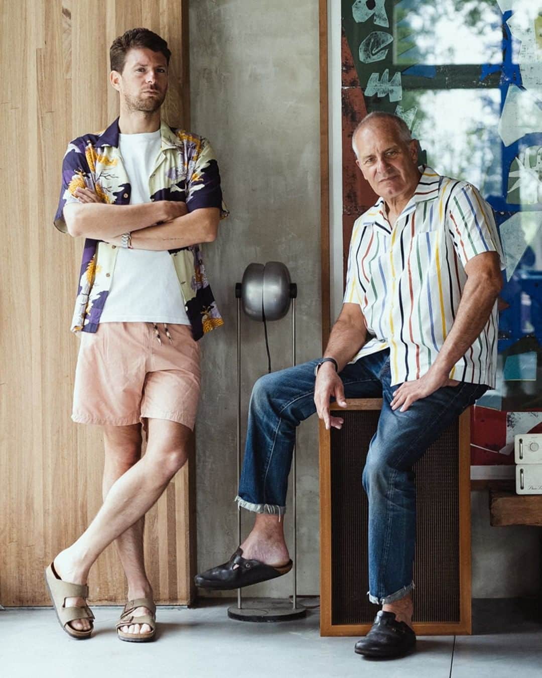 MR PORTERのインスタグラム：「In this week's Journal, Messrs Derek and Patrick Van Heurck, the father and son duo behind Bellerose, show us how they dress for summer—all whilst wearing their new capsule collection, exclusive to MR PORTER. “We have always been very close and we are always challenging each other,” says @belleroseofficial artistic director Mr Derek Van Heurck on his relationship with his father. “We have the same taste and we trust each other, so it makes it interesting when we’re pushing each other creatively.” Head to the link in bio to read the full interview. #MRPORTER」