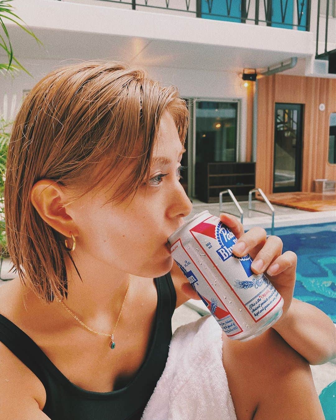 国枝洋子のインスタグラム：「カメラマンじゅんな📸  @pabst.japan 🍻 はぁ、また行きたいな🥺」